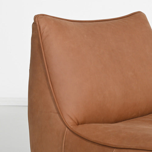 BROOKLYN AND BELLA MARTINA LEATHER SWIVEL ACCENT CHAIR