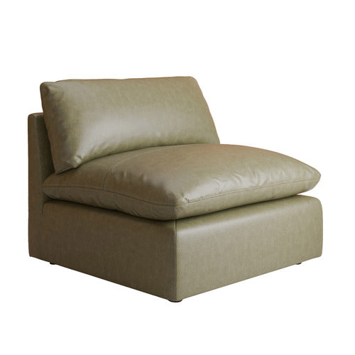 MARTINE GENUINE LEATHER ARMLESS LOUNGE CHAIR