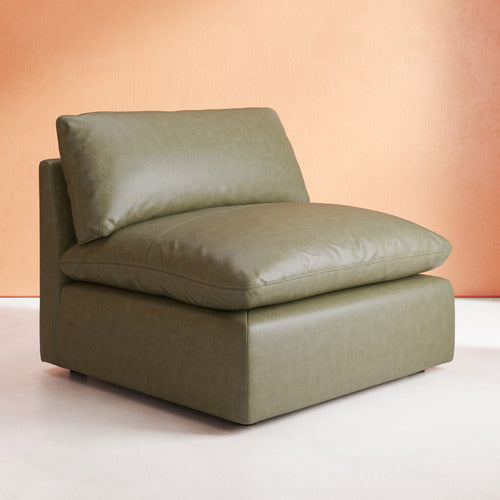 MARTINE GENUINE LEATHER ARMLESS LOUNGE CHAIR