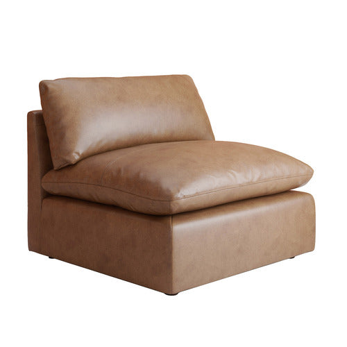 MARTINE GENUINE LEATHER ARMLESS LOUNGE CHAIR