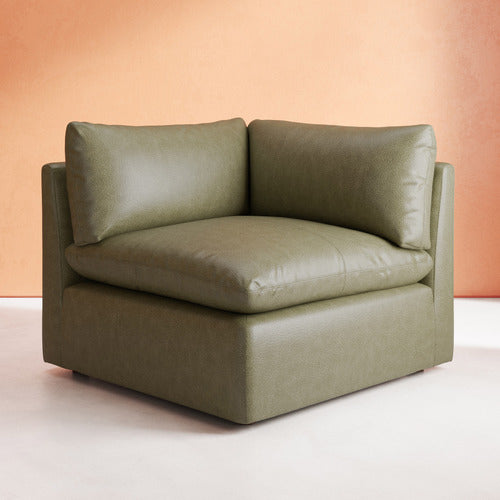 MARTINE GENUINE LEATHER CORNER LOUNGE CHAIR