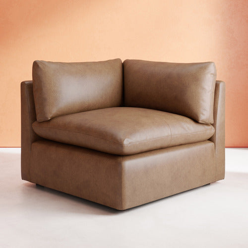 MARTINE GENUINE LEATHER CORNER LOUNGE CHAIR