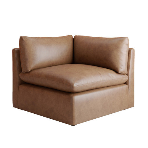 MARTINE GENUINE LEATHER CORNER LOUNGE CHAIR