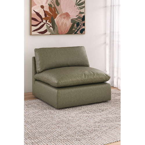 MARTINE GENUINE LEATHER ARMLESS LOUNGE CHAIR