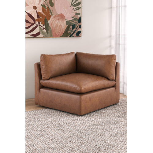 MARTINE GENUINE LEATHER CORNER LOUNGE CHAIR