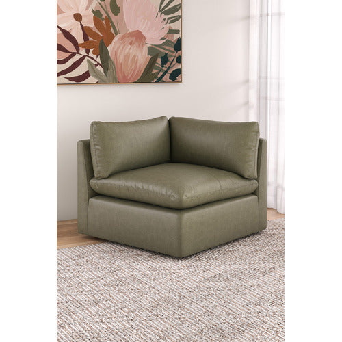 MARTINE GENUINE LEATHER CORNER LOUNGE CHAIR