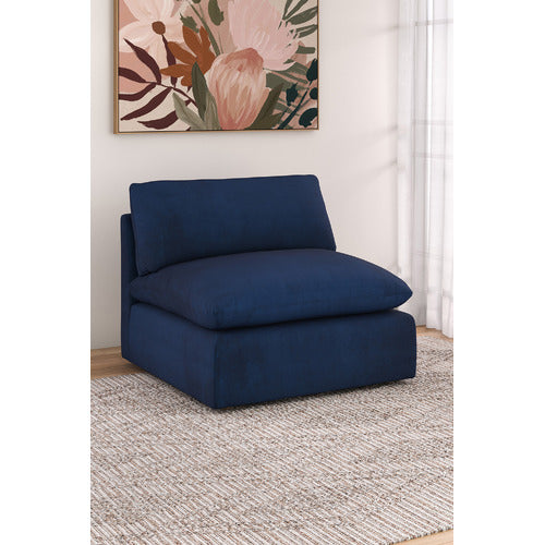 MARTINE VELVET ARMLESS LOUNGE CHAIR