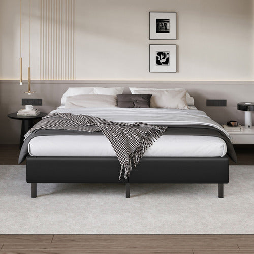 HOXTON ROOM MARYAM FAUX LEATHER BED BASE