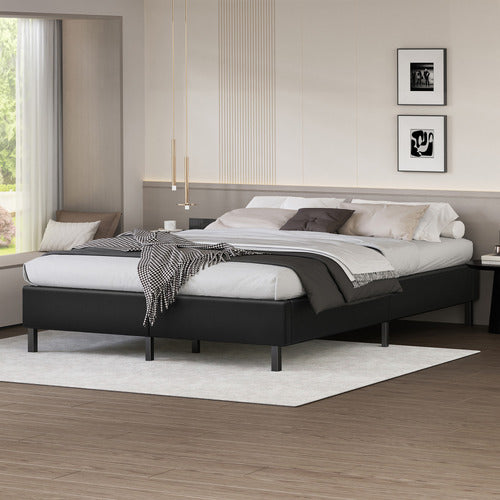 HOXTON ROOM MARYAM FAUX LEATHER BED BASE