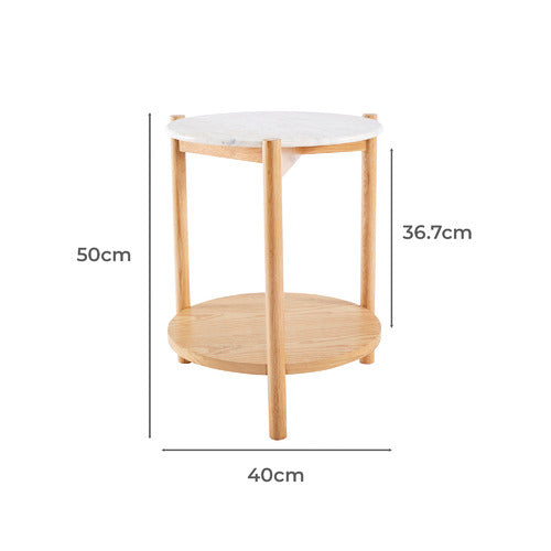 ESTUDIO FURNITURE MAYBURY 2 PIECE MARBLE COFFEE & SIDE TABLE SET