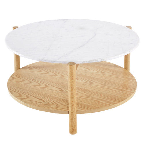ESTUDIO FURNITURE MAYBURY 2 PIECE MARBLE COFFEE & SIDE TABLE SET