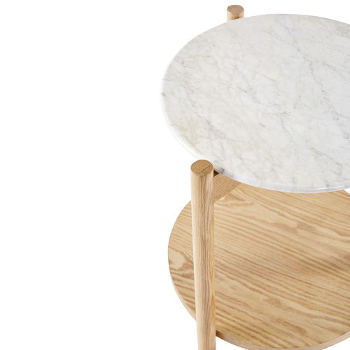 ESTUDIO FURNITURE MAYBURY 2 PIECE MARBLE COFFEE & SIDE TABLE SET
