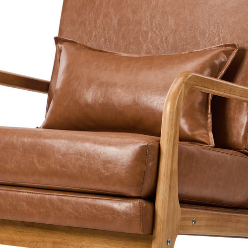 LIVING FUSION MAYFIELD FAUX LEATHER ARMCHAIR