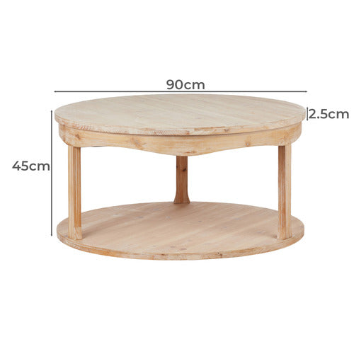 THE HOME COLLECTIVE MAYRA FIR WOOD COFFEE TABLE
