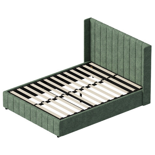 LIVING FUSION GREEN MEIER CHENILLE GAS LIFT STORAGE BED