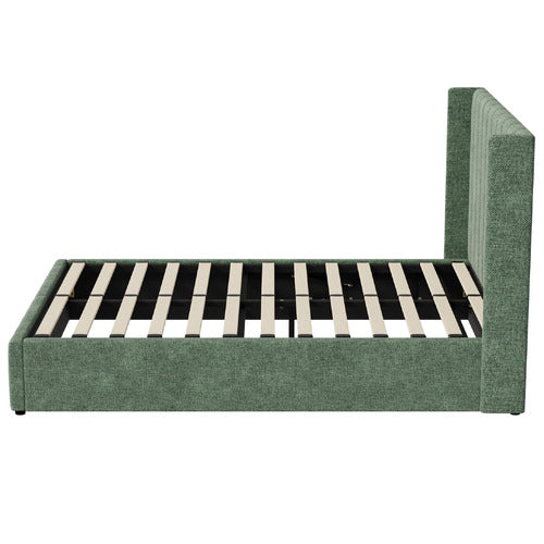 LIVING FUSION GREEN MEIER CHENILLE GAS LIFT STORAGE BED