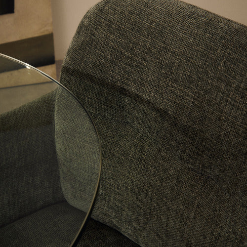 LINEA FURNITURE MERIDEN CHENILLE SWIVEL ARMCHAIR