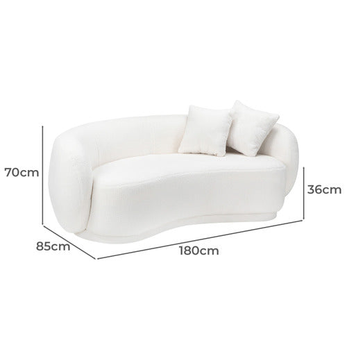 LIVING FUSION MILLIE 3 SEATER ROUNDED TEDDY SOFA