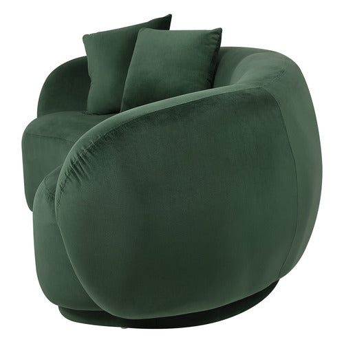 LIVING FUSION MILLIE 3 SEATER ROUNDED VELVET SOFA