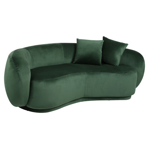 LIVING FUSION MILLIE 3 SEATER ROUNDED VELVET SOFA