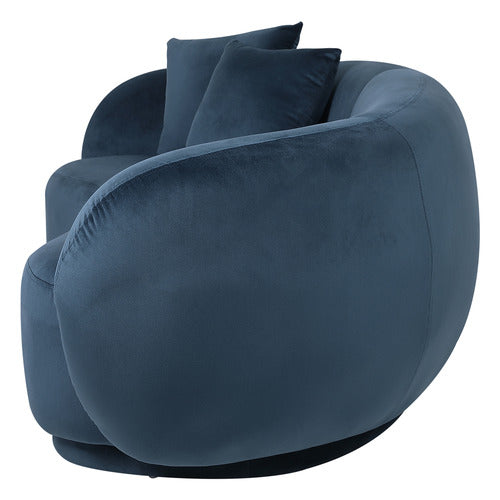 LIVING FUSION MILLIE 3 SEATER ROUNDED VELVET SOFA
