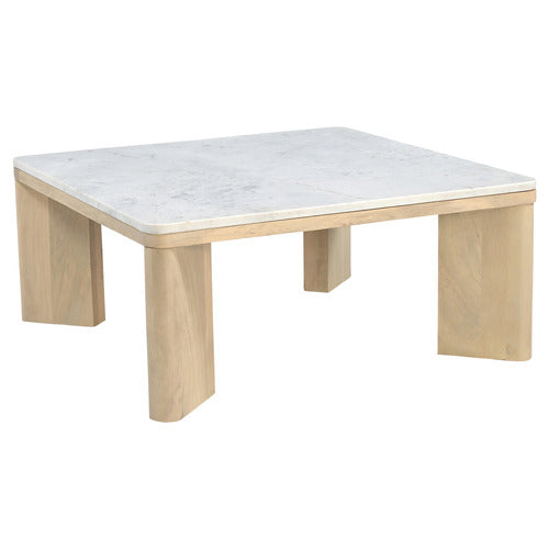 MISHA SQUARE MANGO WOOD & MARBLE COFFEE TABLE