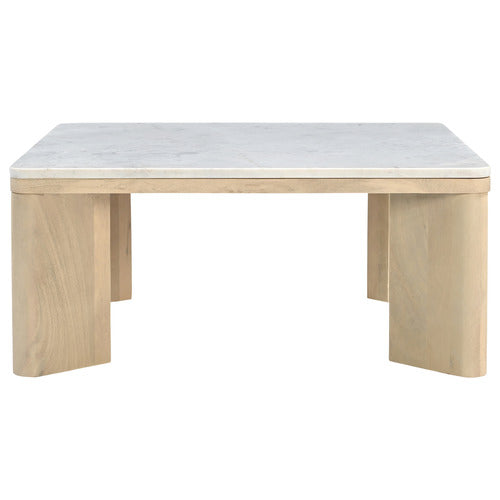 MISHA SQUARE MANGO WOOD & MARBLE COFFEE TABLE