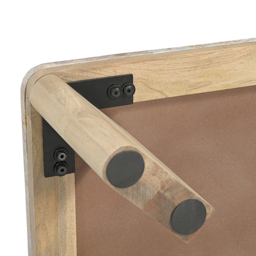 MISHA RECTANGLE MANGO WOOD & MARBLE COFFEE TABLE