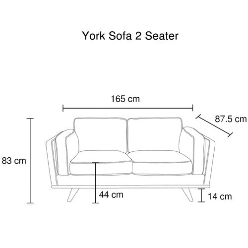 SOUTHERN STYLERS MODERN BROOKLYN 2 SEATER SOFA