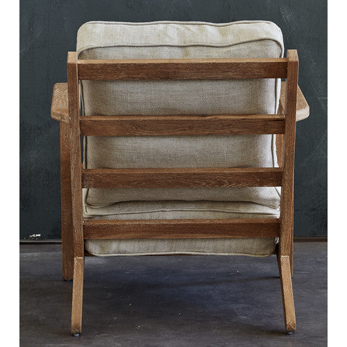 NATURALLY PROVINICIAL COILA SOLID OAK & LINEN LEISURE ARMCHAIR