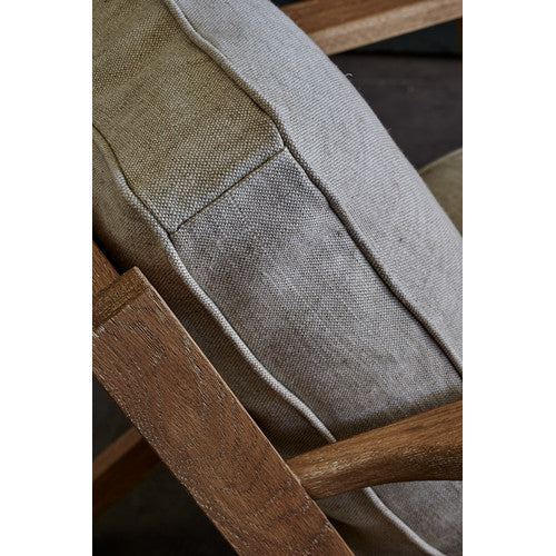 NATURALLY PROVINICIAL COILA SOLID OAK & LINEN LEISURE ARMCHAIR