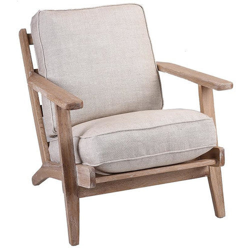 NATURALLY PROVINICIAL COILA SOLID OAK & LINEN LEISURE ARMCHAIR