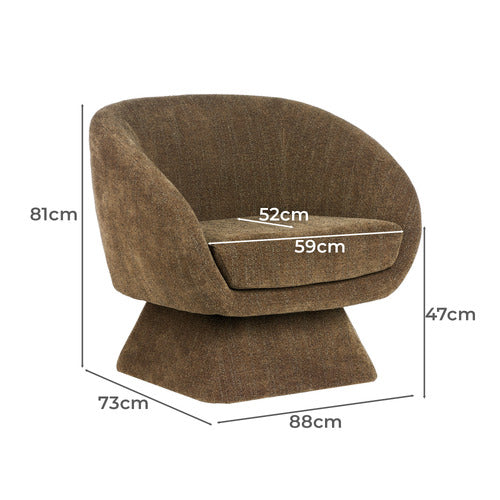 THE HOME COLLECTIVE MOHINDER UPHOLSTERED SWIVEL ARMCHAIR