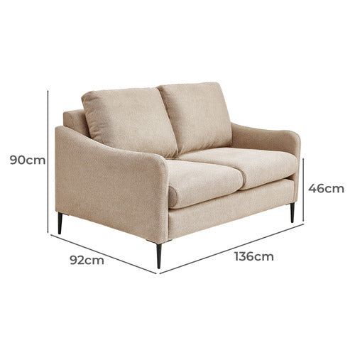 CLASSIC DESIGN LIVING MONROE 2 SEATER CHENILLE SOFA