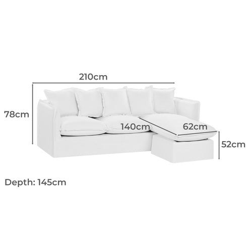 MONTAUK SLIPCOVER REVERSIBLE CHAISE SOFA
