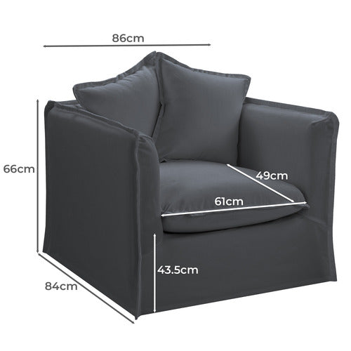 MONTAUK UPHOLSTERED SLIPCOVER ARMCHAIR