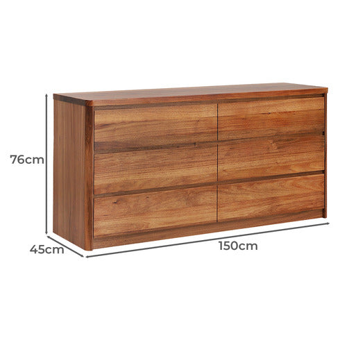 EVERGREEN HOME MONTY BLACKWOOD 6 DRAWER CHEST