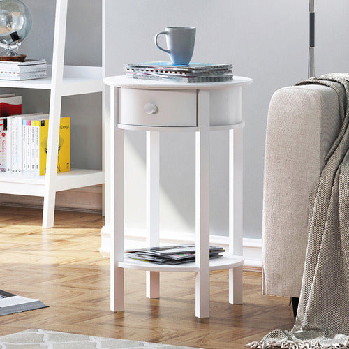 YORK STREET MORIN ROUND BEDSIDE TABLE