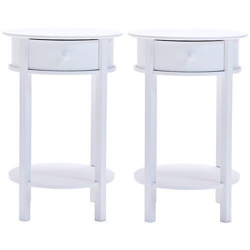 YORK STREET MORIN ROUND BEDSIDE TABLES (SET OF 2)