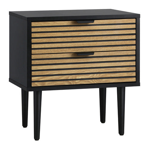 LIVING FUSION MULVILLE 2 DRAWER BEDSIDE TABLE