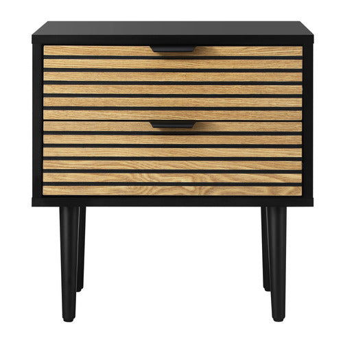 LIVING FUSION MULVILLE 2 DRAWER BEDSIDE TABLE
