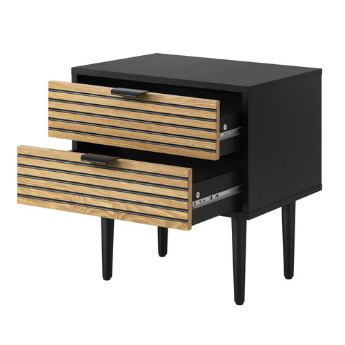LIVING FUSION MULVILLE 2 DRAWER BEDSIDE TABLE
