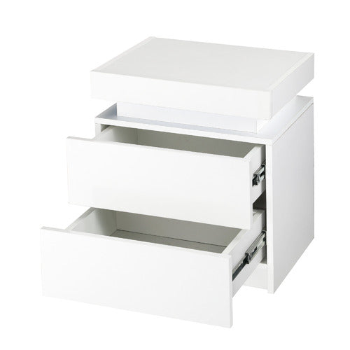 LIVING FUSION MURRAY 2 DRAWER LED BEDSIDE TABLE