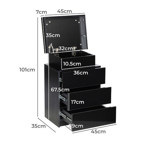 LIVING FUSION MURRAY 3 DRAWER BEDSIDE TABLE WITH LED LIGHT