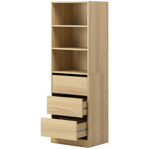 LIVING FUSION NATURAL CASSANDRA 3 SHELF 3 DRAWER WARDROBE
