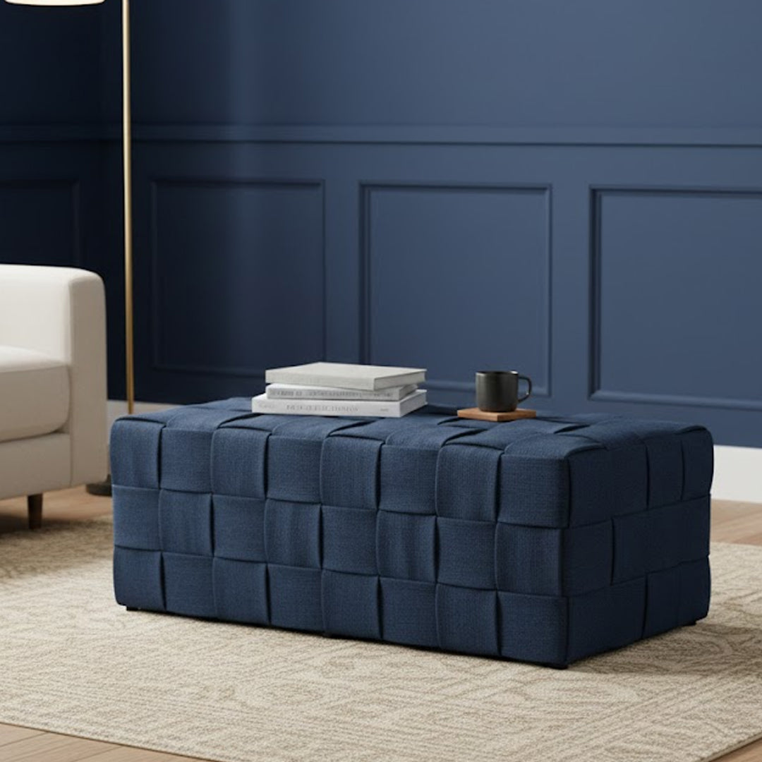 NOLAN NAVY OTTOMAN BENCH NAVY