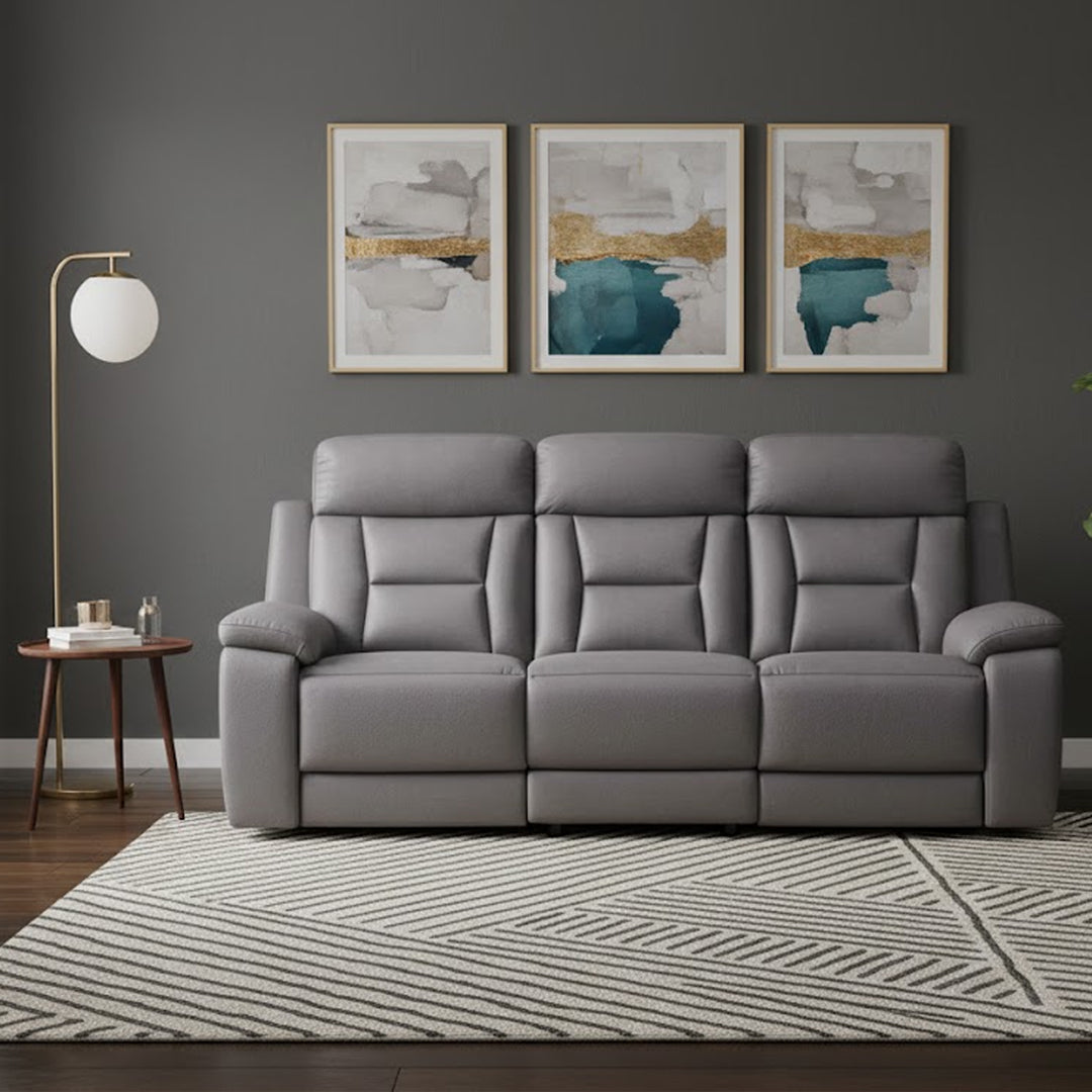 NOVAK FABRIC 3 SEATER DARK GREY