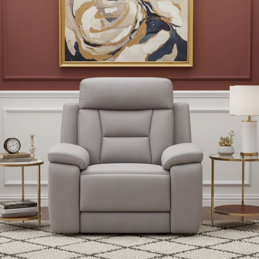 NOVAK FABRIC ELECTRIC RECLINER LIGHT GREY