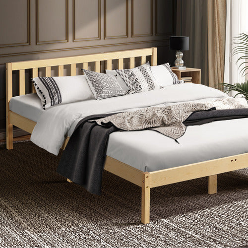 BRAXTON HOME NATURAL HAMILTON PINE WOOD PLATFORM BED