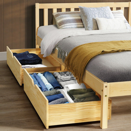 BRAXTON HOME NATURAL HAMILTON PINE WOOD PLATFORM BED